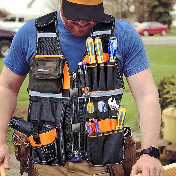 Tool Vest, Tool Vest Electrician, Tool Vest for Carpenters, Tool Vest for Men, Tool Vest for Handyman, Work Tool Vest