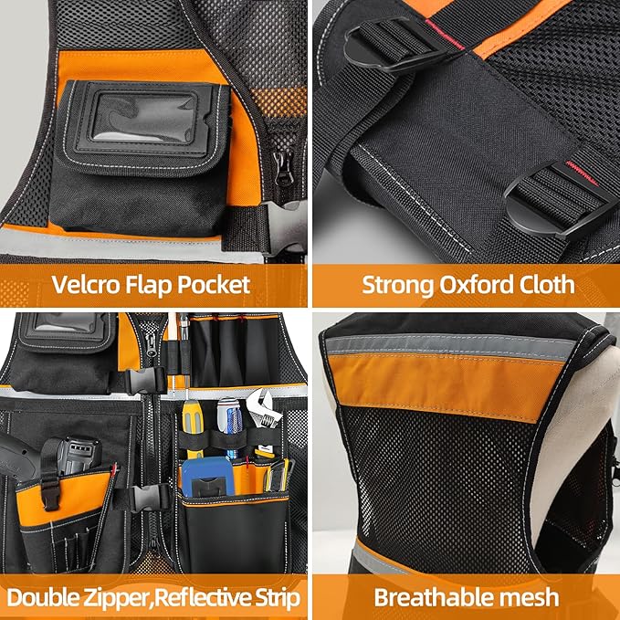 Tool Vest, Tool Vest Electrician, Tool Vest for Carpenters, Tool Vest for Men, Tool Vest for Handyman, Work Tool Vest