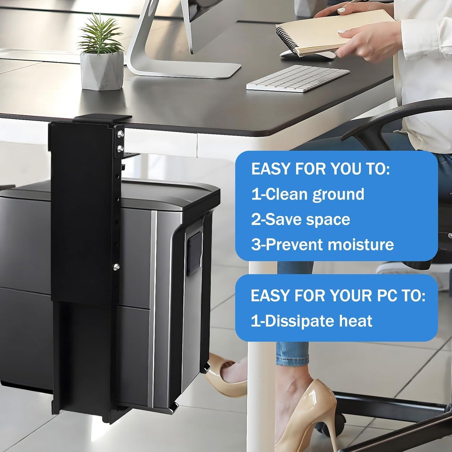 Adjustable Heavy Duty Under Desk Computer Clamp Mount