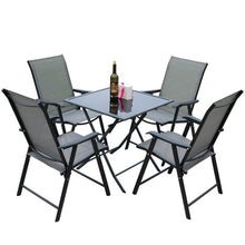Load image into Gallery viewer, Outdoor Furniture Courtyard Folding Table Chair Sunshade Umbrella Combination Rattan Chair Outdoor Teslin Leisure Table Chair Umbrella Kit
