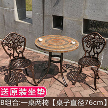 Load image into Gallery viewer, Cast Aluminum Outdoor Combined Tables And Chairs Courtyard Garden Leisure Terrace Balcony Outdoor Tables And Chairs Three Piece Set
