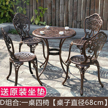 Load image into Gallery viewer, Cast Aluminum Outdoor Combined Tables And Chairs Courtyard Garden Leisure Terrace Balcony Outdoor Tables And Chairs Three Piece Set
