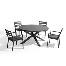 Load image into Gallery viewer, Outdoor Balcony Outdoor Tables And Chairs Courtyard Leisure All Aluminum Stretch Dining Table Combination Outdoor Sunscreen Antirust Tables And Chairs
