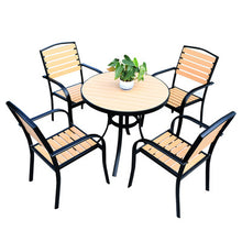 Load image into Gallery viewer, Outdoor Plastic Wood Table And Chair Combination Coffee Shop Outdoor Garden With Night Accommodation Rattan Tables And Chairs
