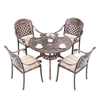 Cast Aluminum Outdoor Table And Chair Combination Simple Iron Art Outdoor Courtyard Garden Anti-corrosion Leisure Balcony Open-air Table And Chair