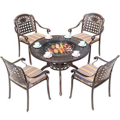 Multi Purpose Barbecue Table Outdoor Dual-purpose Barbecue Table And Chair Combination Outdoor Cast Aluminum Table And Chair Cast Aluminum Process Die Cast Barbecue Table