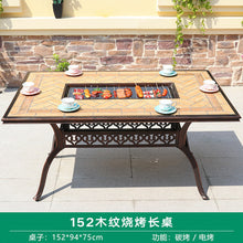 Load image into Gallery viewer, Outdoor Barbecue Table Leisure Courtyard Table Iron Cast Aluminum Table Villa Leisure Table And Chair Household Commercial Carbon Electric Baking Table
