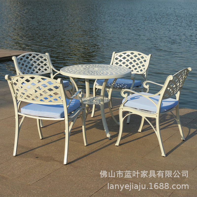 Outdoor Cast Aluminum Disassembly Tables And Chairs Balcony Outdoor Courtyard Leisure Tables And Chairs Outdoor Coffee Shop Dining Room Tables And Chairs