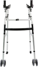 Load image into Gallery viewer, LIVINGCARING Foldable Standard Walker, Height Adjustable Aluminum Walkers for Seniors with Removable Armrest Pad, Lightweight Rehabilitation Auxiliary Rolling Walker, Walker Aid Supports UP to 235 lbs
