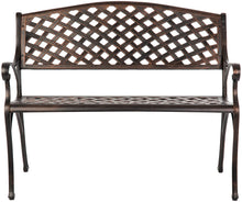 Load image into Gallery viewer, Antique Bronze Cast Aluminum Patio Bench
