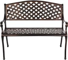 Load image into Gallery viewer, Antique Bronze Cast Aluminum Patio Bench
