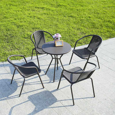 Balcony Outdoor Tables And Chairs Rattan Tables And Chairs Coffee Shop Milk Tea Shop Combined Tables And Chairs Three Piece Set