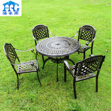 Load image into Gallery viewer, Outdoor Cast Aluminum Tables And Chairs Courtyard Garden Outdoor Leisure Negotiation Metal Barbecue Tables And Chairs Outdoor Iron Furniture Combination

