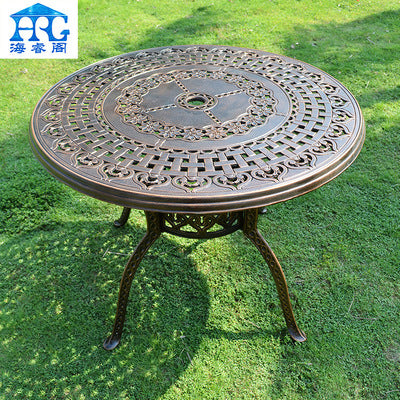 Outdoor Cast Aluminum Tables And Chairs Courtyard Garden Outdoor Leisure Negotiation Metal Barbecue Tables And Chairs Outdoor Iron Furniture Combination
