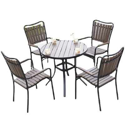 Auman Outdoor Tables And Chairs Courtyard Open Balcony Coffee Outdoor Anti-corrosion Wood Aluminum Alloy Plastic Wood Garden Tables And Chairs