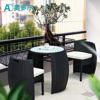 Outdoor Leisure Rattan Woven Balcony Tables And Chairs Third Generation Cornucopia Storage Tables And Chairs Garden Patio Rattan Woven Chairs
