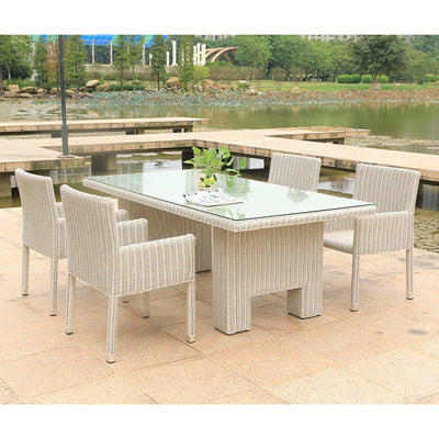 Terrace Rattan Chair Combined Table And Chair Outdoor Rattan Woven Rattan Chair Courtyard Waterproof One Table And Four Chairs