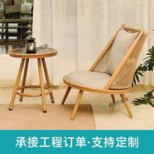 Load image into Gallery viewer, Balcony Leisure Table And Chair Combination Rattan Single Sofa Chair Outdoor Courtyard Garden Terrace Rattan Chair Tea Table Set
