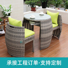 Load image into Gallery viewer, Outdoor Leisure Rattan Woven Balcony Tables And Chairs Third Generation Cornucopia Storage Tables And Chairs Garden Patio Rattan Woven Chairs
