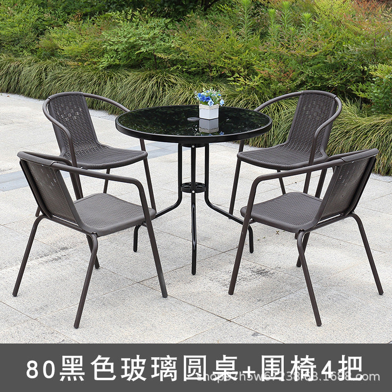 Modern Outdoor PE Rattan Chairs and Table Set