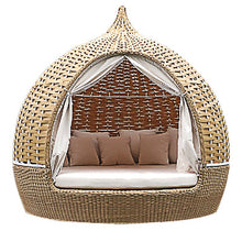 Load image into Gallery viewer, Rattan Woven Aluminum Alloy Bird&#39;s Nest Bed Outdoor Rattan Lying Bed Lazy Chair Circular Garden Courtyard Home Stay Swimming Pool Large Birdcage Bed
