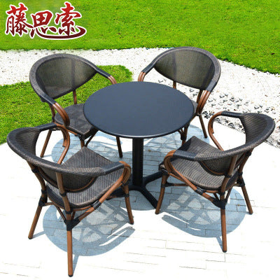 Outdoor Coffee Shop Tables And Chairs Outdoor Commercial Street Places Leisure Rattan Tables And Chairs Balcony Tables And Chairs Three Piece Set Of Outdoor Rattan Chairs