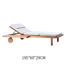 Load image into Gallery viewer, Teak Outdoor Bed Leisure Courtyard Outdoor Balcony Lounge Chair Villa Swimming Pool Modern Solid Wood Beach Chair
