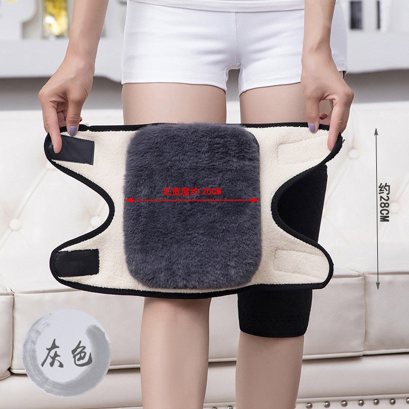 Knee protector, warm men and women, old people, thickened plush paint cover, gluing, double-layer composite cashmere like Velcro