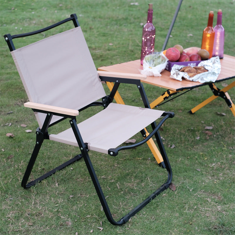 Outdoor Portabl Folding Aluminum Chair with Arms for Picnic，Fishing