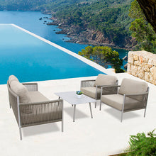 Load image into Gallery viewer, Outdoor Nordic Tables And Chairs Tied Rope Sofa Leisure Teslin Balcony Rattan Chair Sofa Terrace Courtyard Sofa Combination
