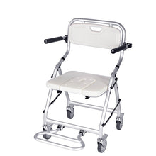 Load image into Gallery viewer, Folding elderly toilet chair wholesale bath chair toilet chair aluminum alloy mobile toilet chair
