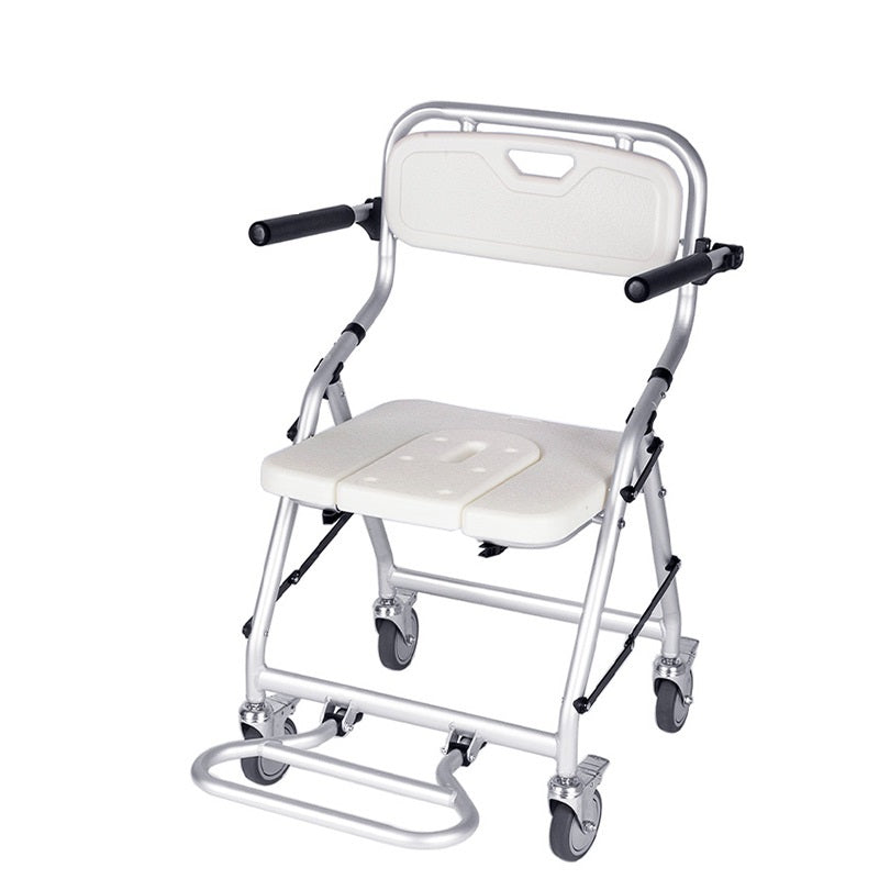 Folding elderly toilet chair wholesale bath chair toilet chair aluminum alloy mobile toilet chair