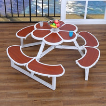 Load image into Gallery viewer, Outdoor Park Table Anticorrosive Wood Outdoor Business Street Leisure Garden Bar Table Amusement Park Plastic Wood Conjoined Tables And Chairs
