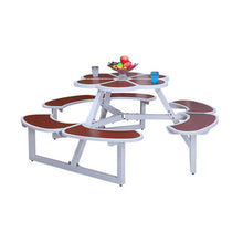 Load image into Gallery viewer, Outdoor Park Table Anticorrosive Wood Outdoor Business Street Leisure Garden Bar Table Amusement Park Plastic Wood Conjoined Tables And Chairs

