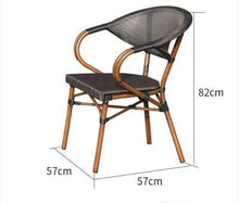 Load image into Gallery viewer, Outdoor Leisure Courtyard Net Cloth Bamboo Rattan Chair Balcony Cafe Five Piece Set Of Combined Tables And Chairs Open-air Restaurant Tables And Chairs
