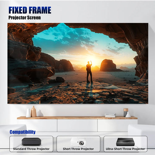120 Inch Wall Mount Edge Free Fixed Frame Projector Screen