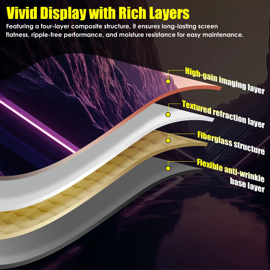 120 Inch Wall Mount Edge Free Fixed Frame Projector Screen