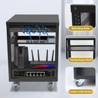 12U Open Frame Rolling Network Cabinet