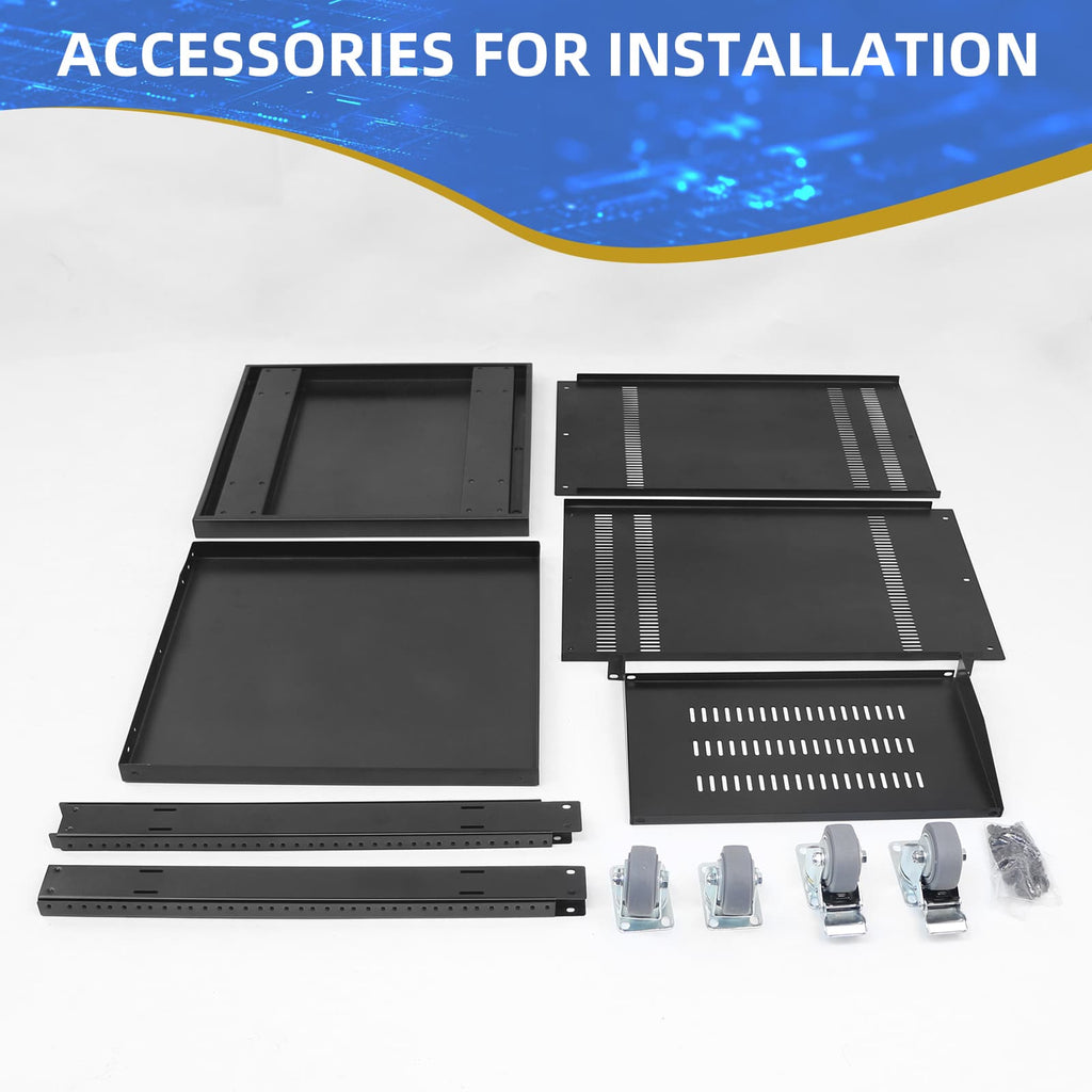 12U Open Frame Rolling Network Cabinet