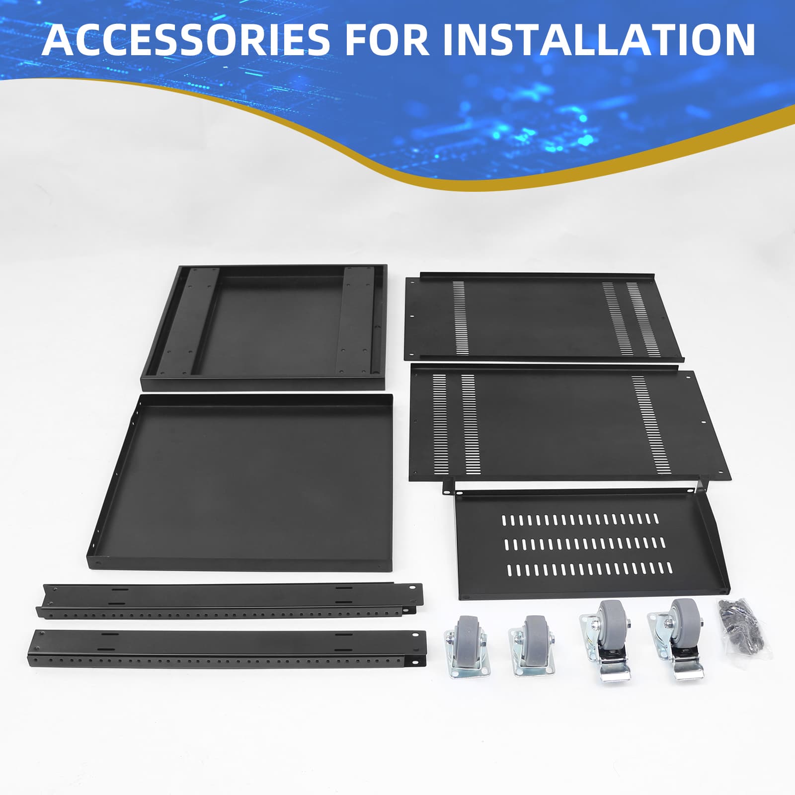 12U Open Frame Rolling Network Cabinet