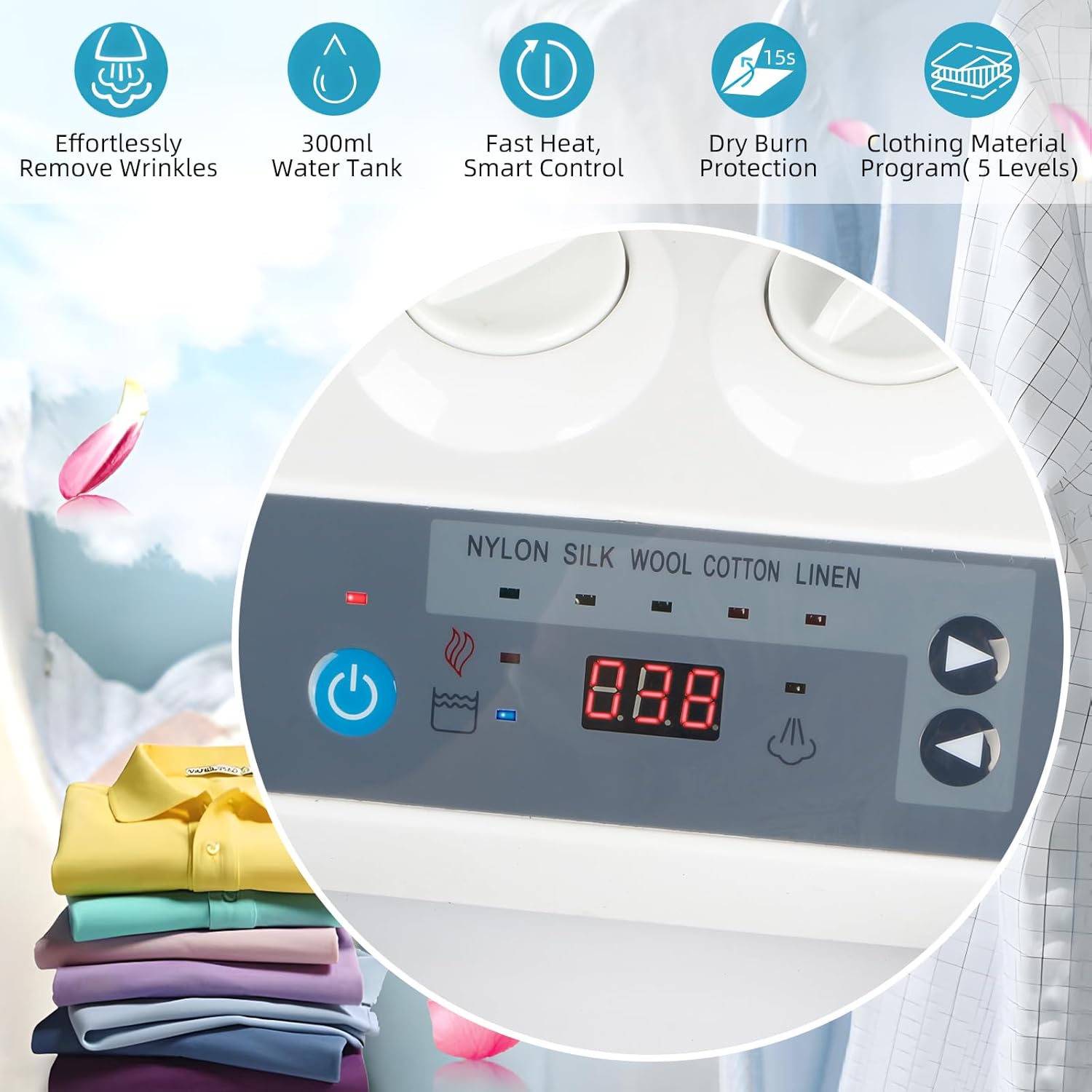 1400W Large Steam Press Machine with LED Screen, 26”x 9” Clothes Press Machine for Home Business Digital Steam Press for Clothes, 5 Temperature Settings
