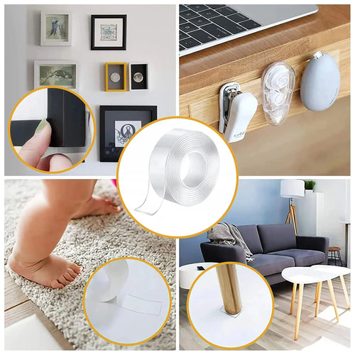 16.5FT Removable Transparent Double Sided Mounting Tape