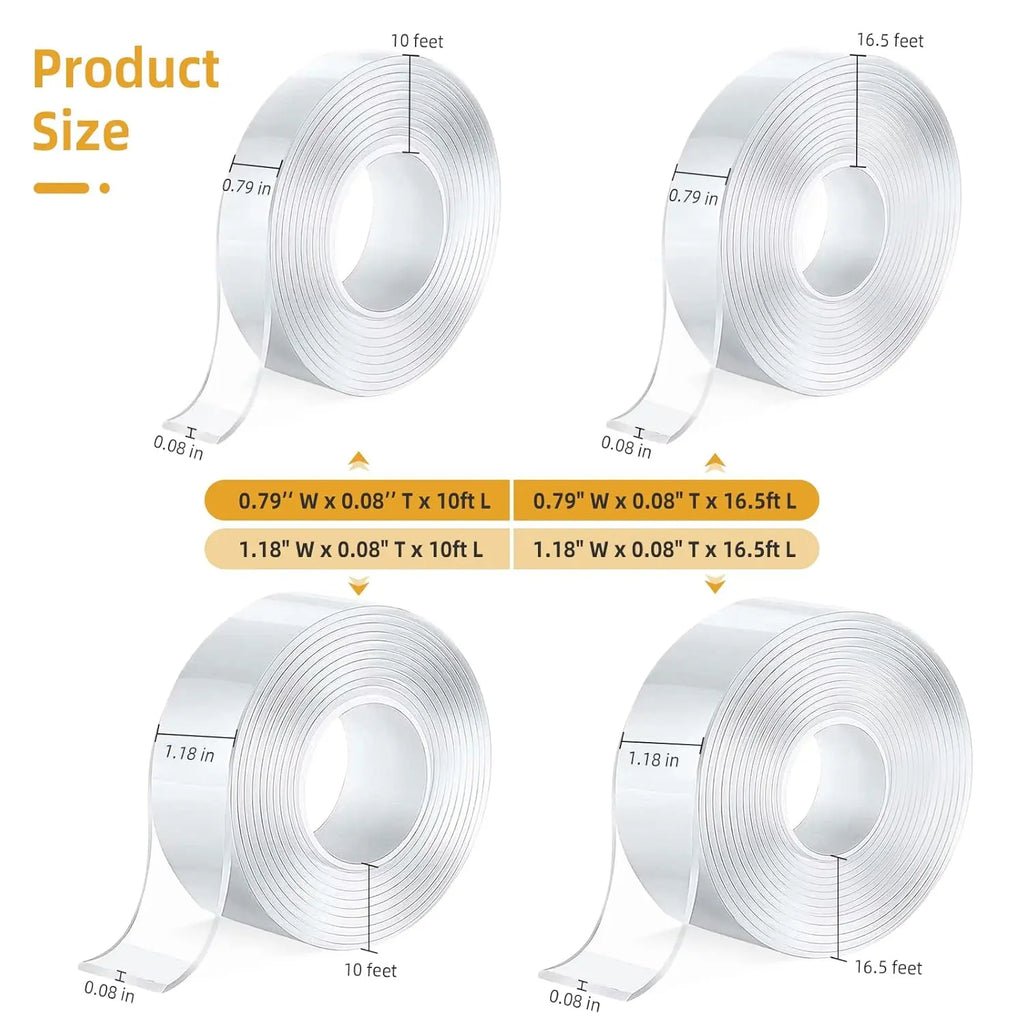 16.5FT Removable Transparent Double Sided Mounting Tape