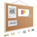 16” x 24” Cork Boards for Walls with Wooden Frame 1pack, Double Sided Office Notice Board for Wall Organizer