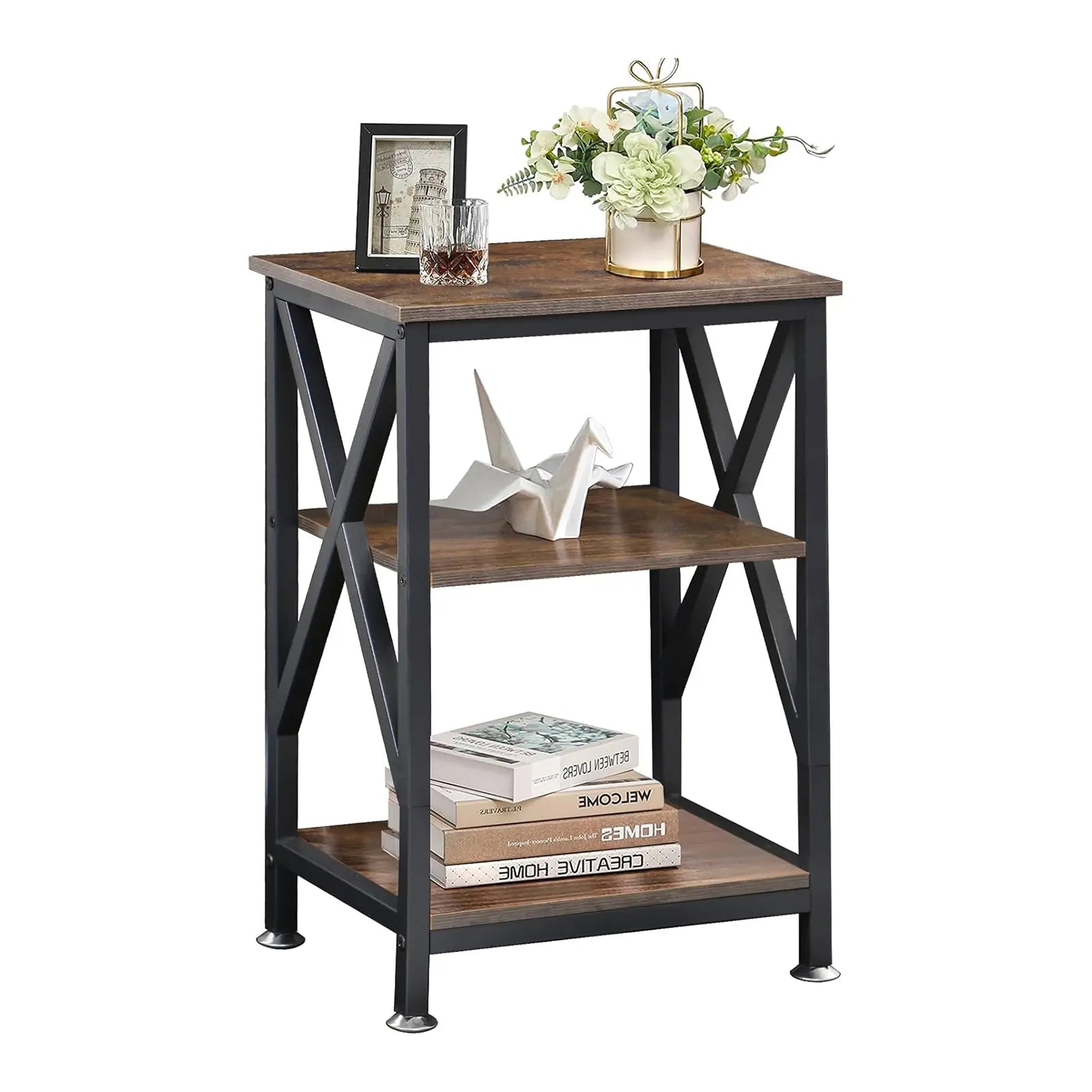 Adjustable X-Frame End Table