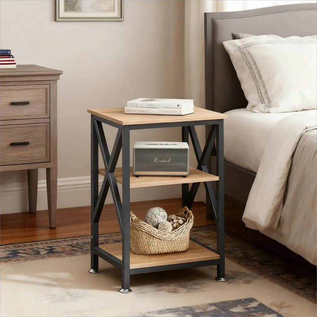 Adjustable X-Frame End Table