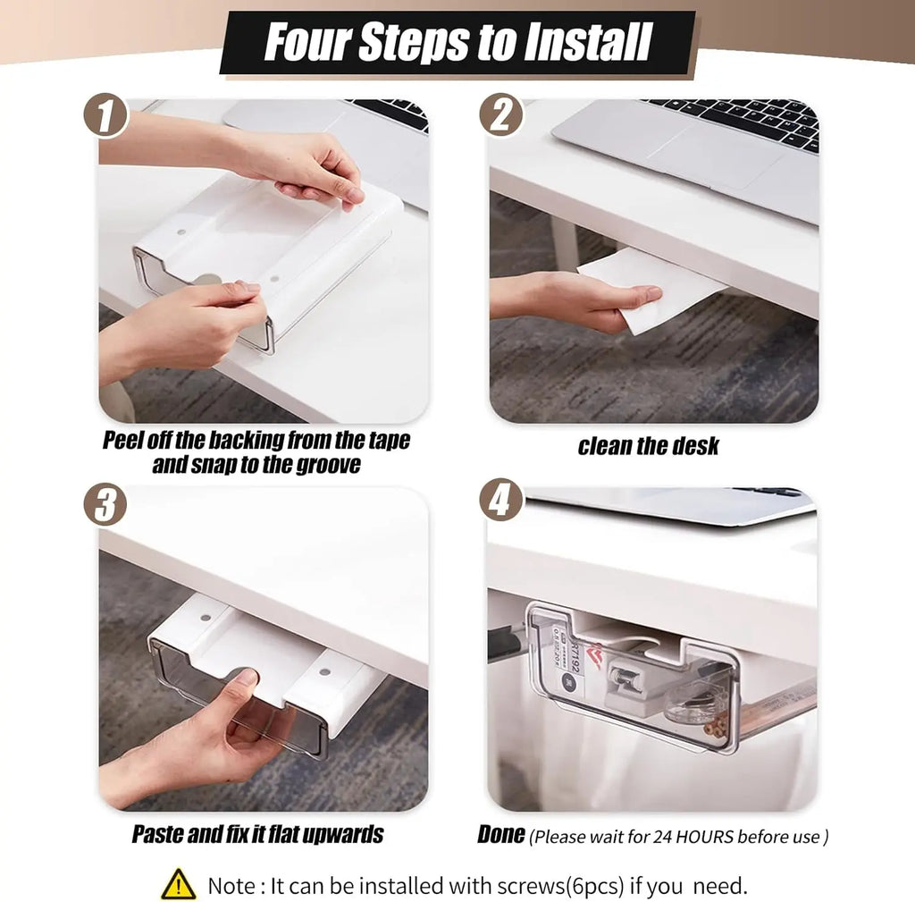 Slide-out Under Desk Storage Drawer-2 Pcs