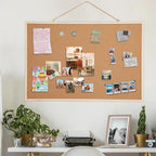 2 Pack 24” x 36” Cork Boards for Walls with Wooden Frame, Double Sided Office Board for Wall Organizer, Bulletins Board Decorative Hanging Pin Notice Board for School, Home & Office