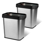 2 Pack Stainless Steel Open Top Trash Can 2 Gallon for Kitchen, Bathroom, Living Room, Office
