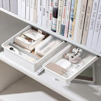 2 Pack Under Desk Drawer Slide Out, Self-Adhesive Drawer Under Desk Storage Drawers Under Shelf Drawer Pull Out, Under Cabinet Drawers Slide Out